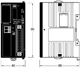 CPM2C-S1[]0C CPU Units with CompoBus/S Master/Dimensions | OMRON ...