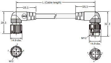 XS5[]-D Dimensions 3 