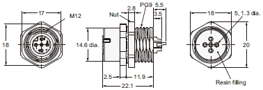 XS5[]-D Dimensions 42 
