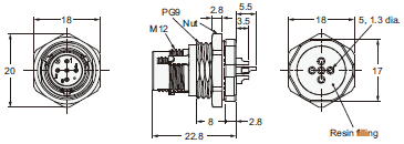 XS5[]-D Dimensions 53 