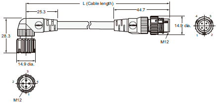 XS5[]-D Dimensions 5 