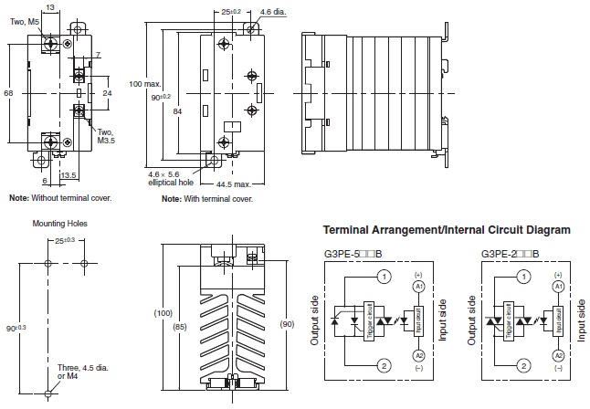 G3PE (Single-phase) Dimensions 3 