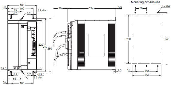 R88M-K, R88D-KN[]-ECT Dimensions 13 