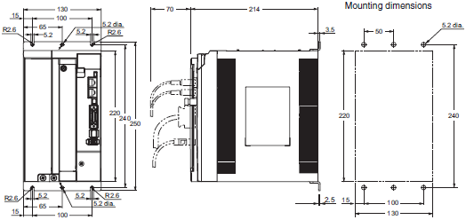 R88M-K, R88D-KN[]-ECT Dimensions 8 