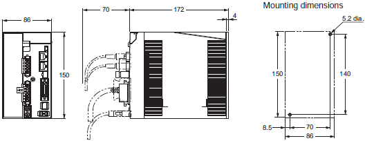 R88L-EC, R88D-KN[]-ECT-L Dimensions 6 