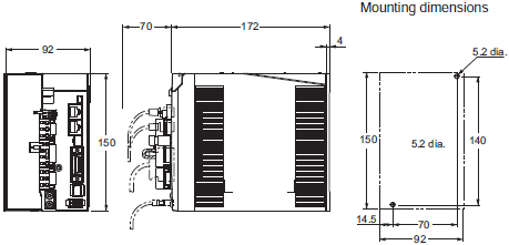 R88L-EC, R88D-KN[]-ECT-L Dimensions 7 