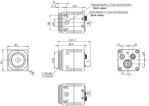 STC Series (HD-SDI HD Camera) Dimensions 1 