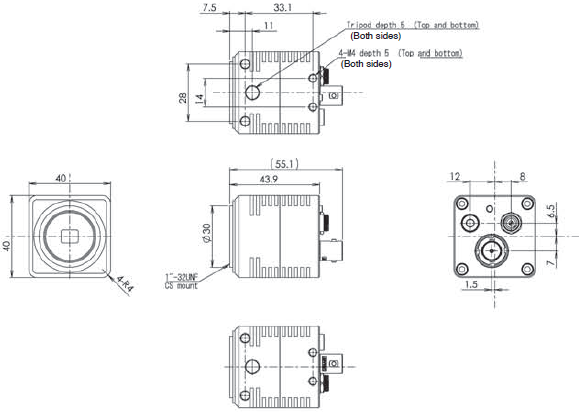 STC Series (HD-SDI HD Camera) Dimensions 2 