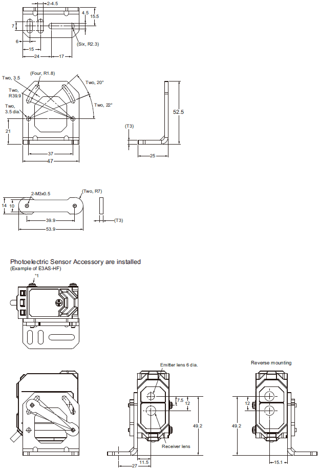E3AS-HF Series Dimensions 10 