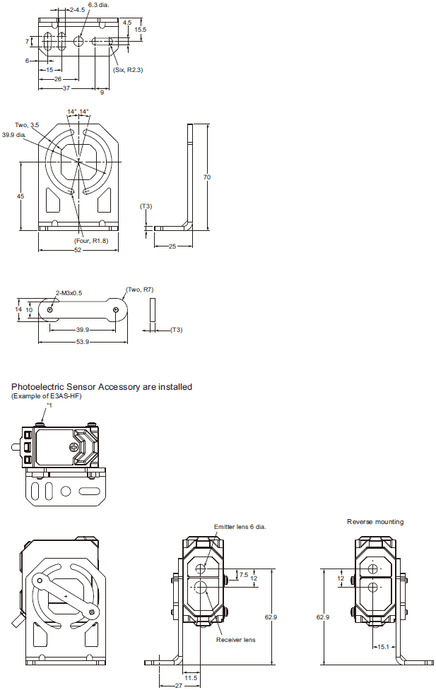 E3AS-HF Series Dimensions 11 