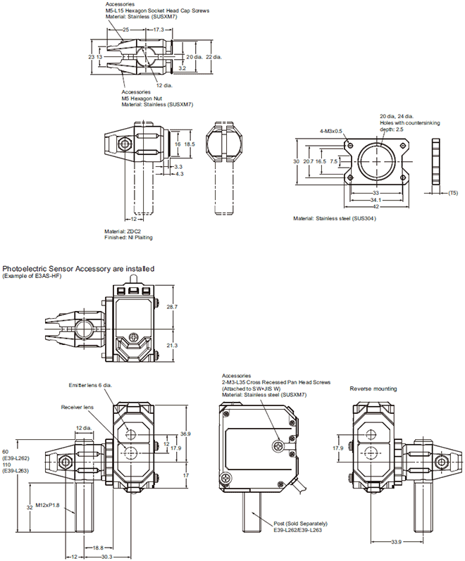 E3AS-HF Series Dimensions 13 