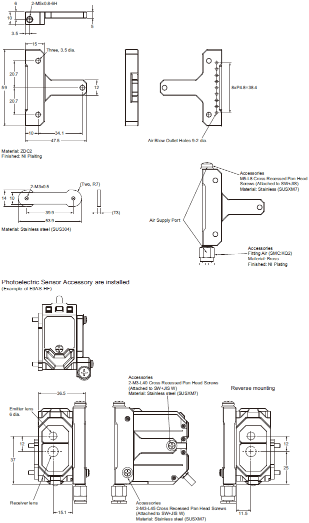 E3AS-HF Series Dimensions 20 