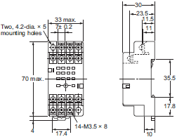 MY Miniature Power Relays/Dimensions | OMRON Industrial Automation